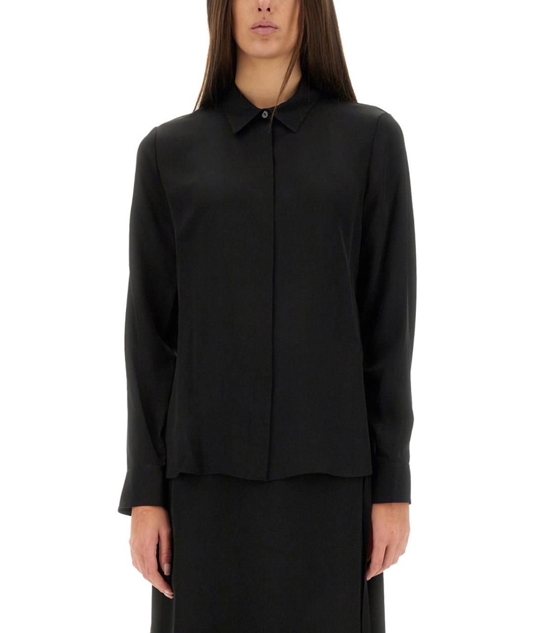 THEORY Черная шелковая рубашка, фото 2