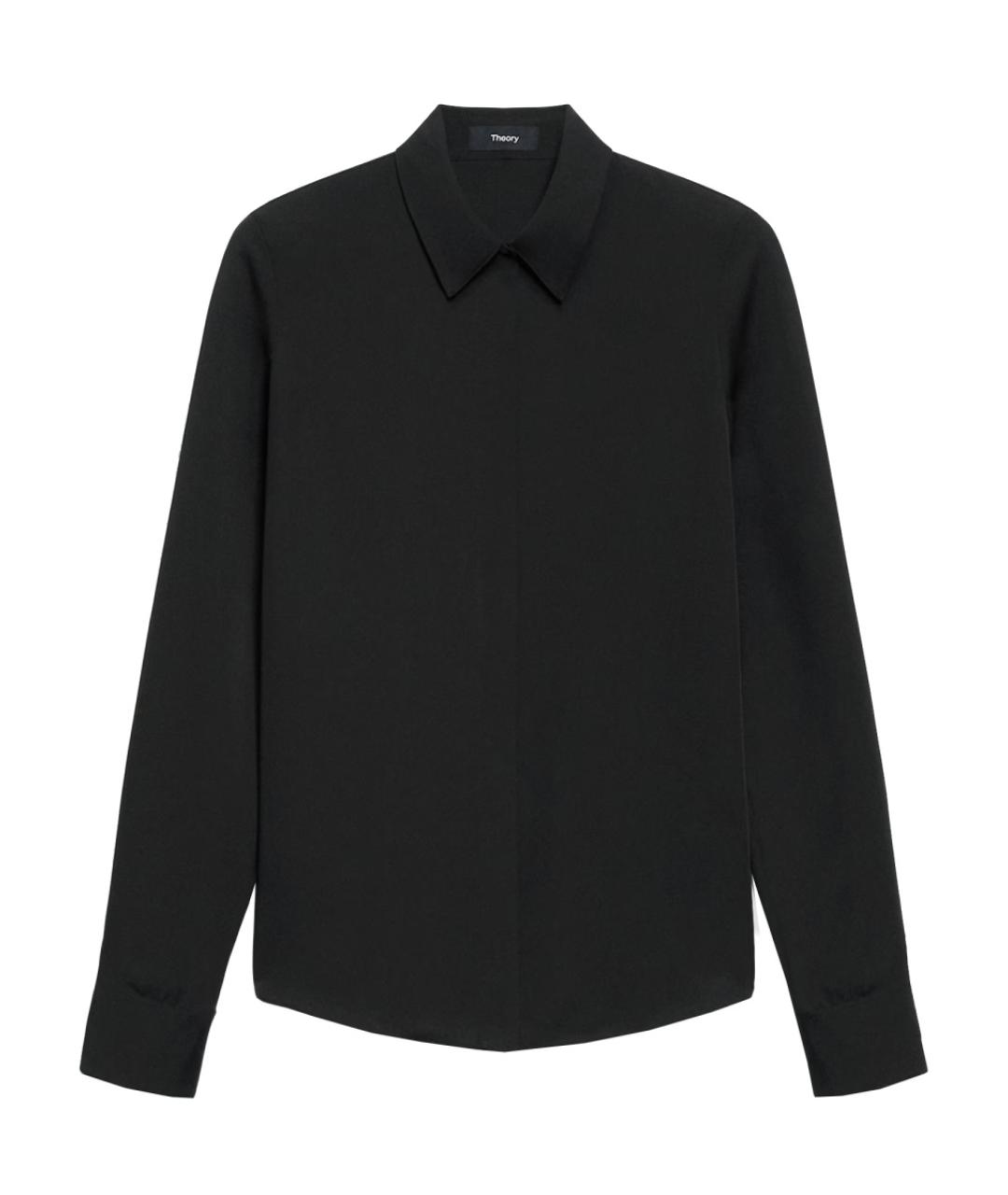 THEORY Черная шелковая рубашка, фото 1