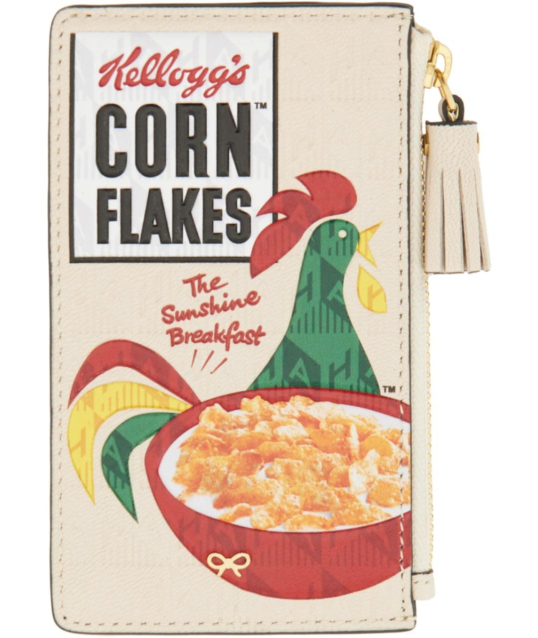 ANYA HINDMARCH Бежевый кожаный кошелек, фото 1