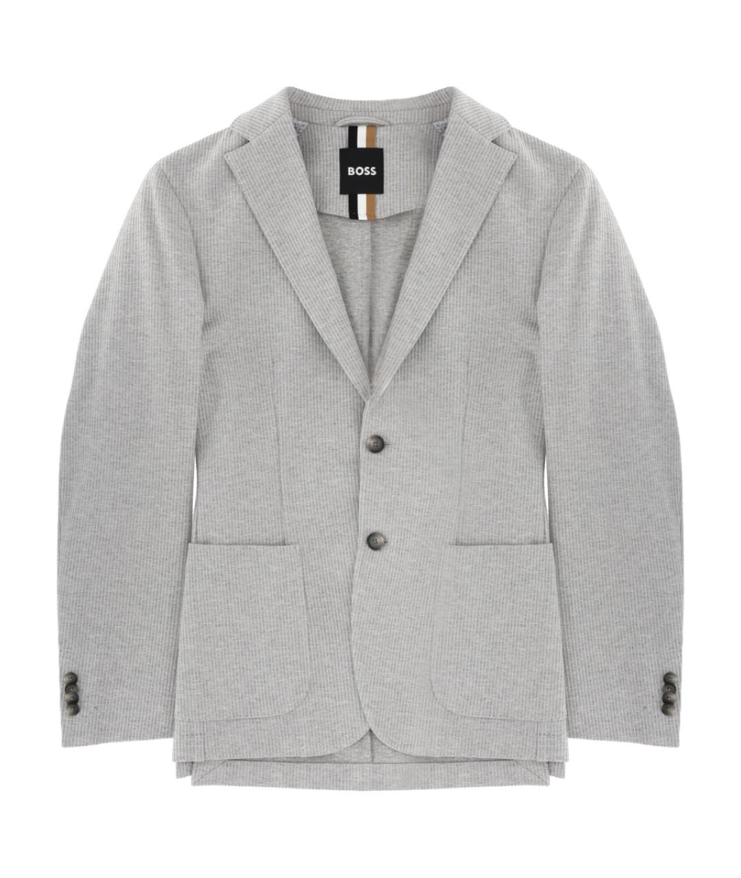 HUGO BOSS Серый хлопковый пиджак, фото 1