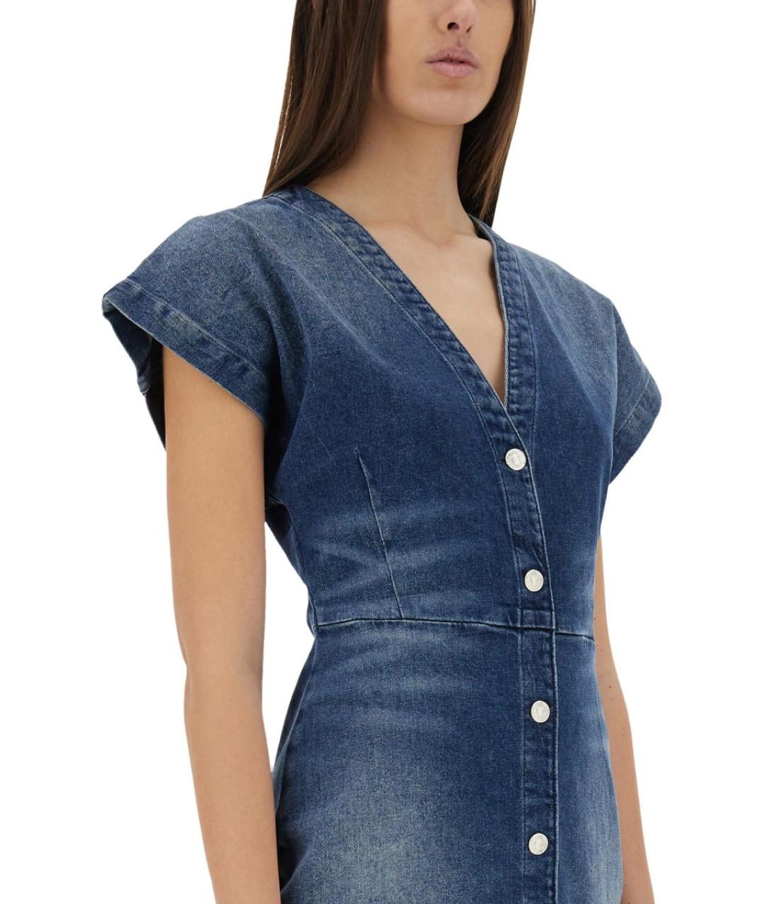 MOSCHINO JEANS Синее хлопковое повседневное платье, фото 2