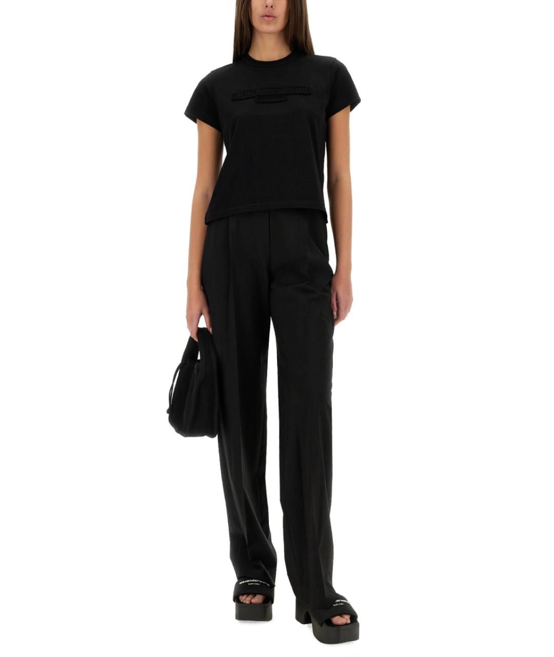 ALEXANDER WANG Черная хлопковая футболка, фото 3