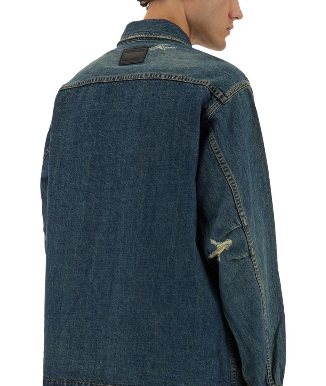 HELMUT LANG Синяя хлопковая кэжуал рубашка, фото 5