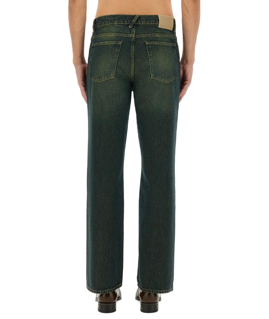 OUR LEGACY Зеленые хлопковые прямые джинсы, фото 4