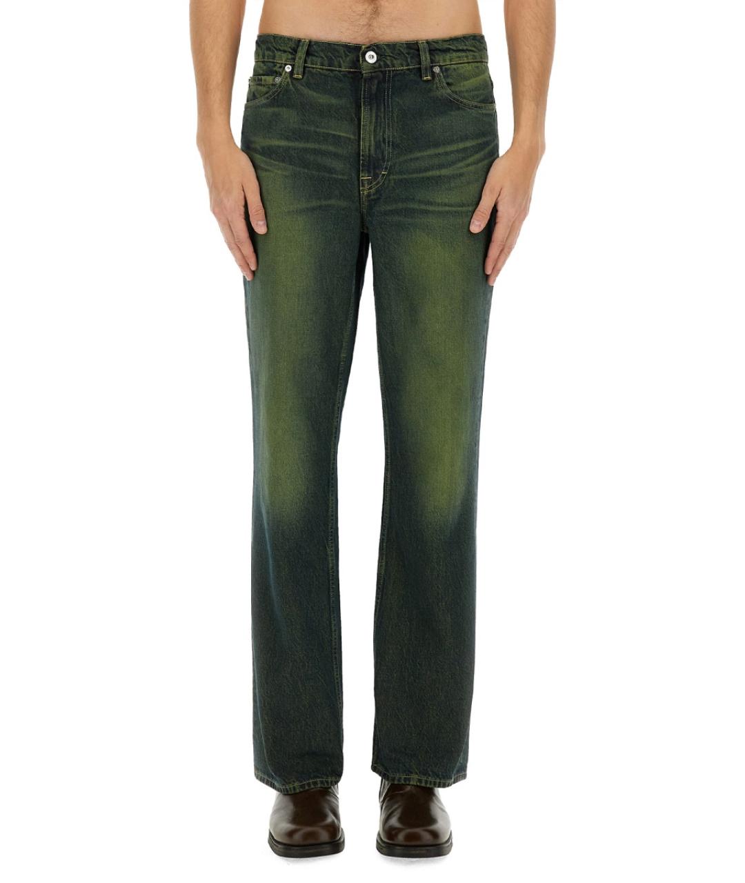 OUR LEGACY Зеленые хлопковые прямые джинсы, фото 2