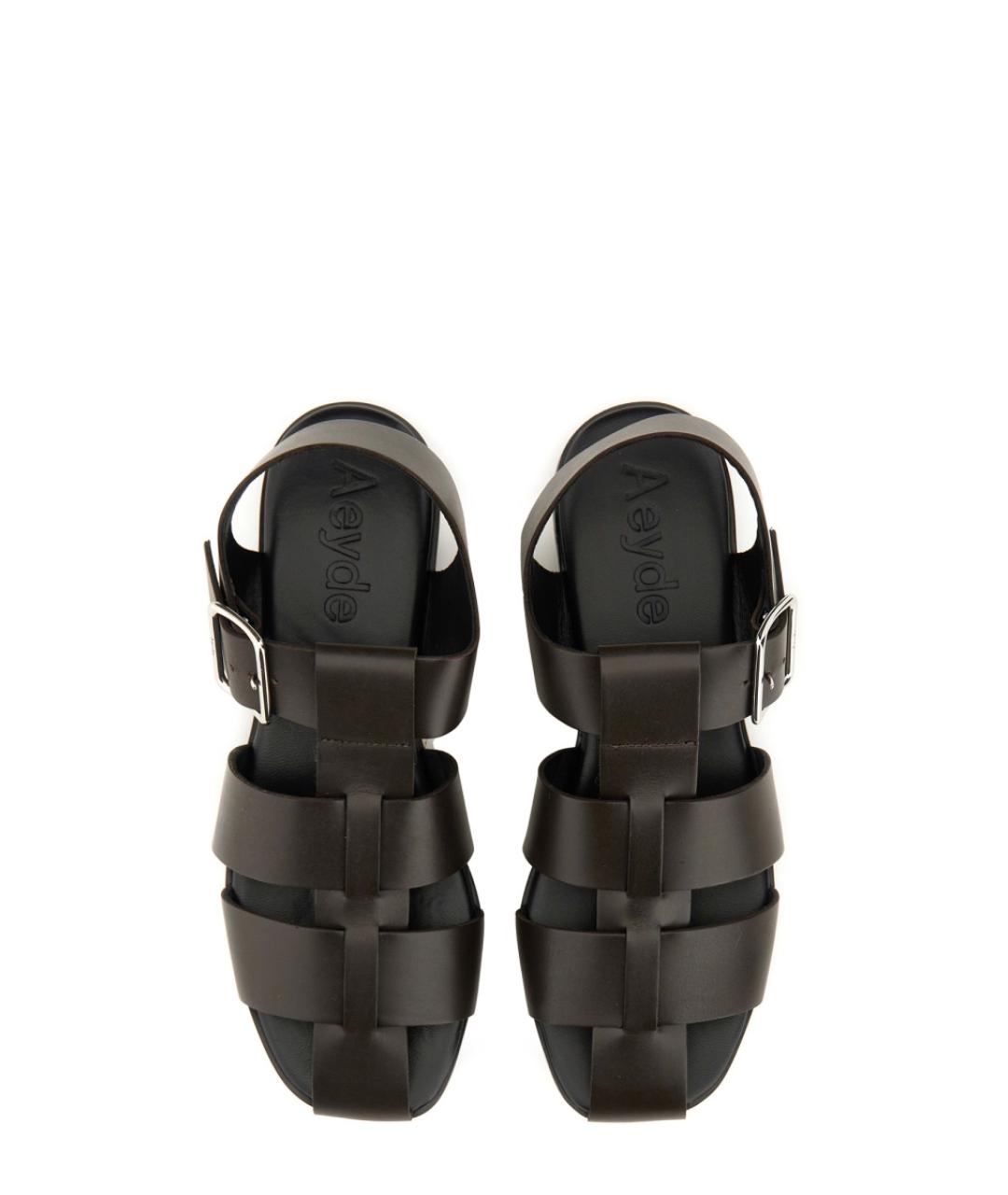 AEYDE Коричневые кожаные сандалии, фото 5