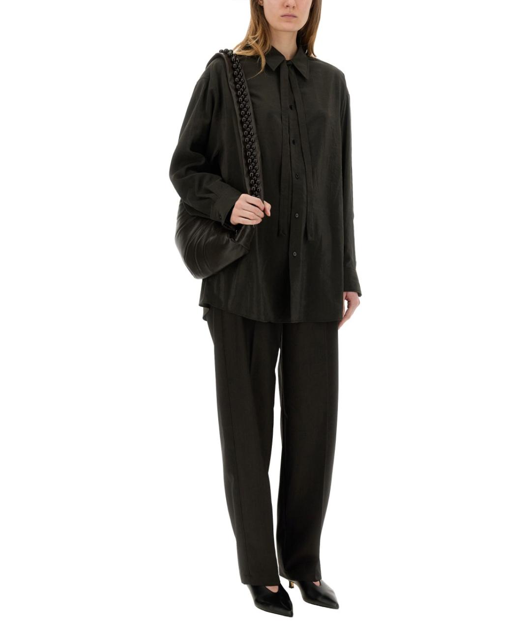 LEMAIRE Коричневая шелковая рубашка, фото 2