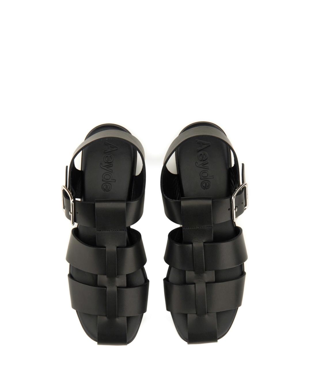 AEYDE Черные кожаные сандалии, фото 5