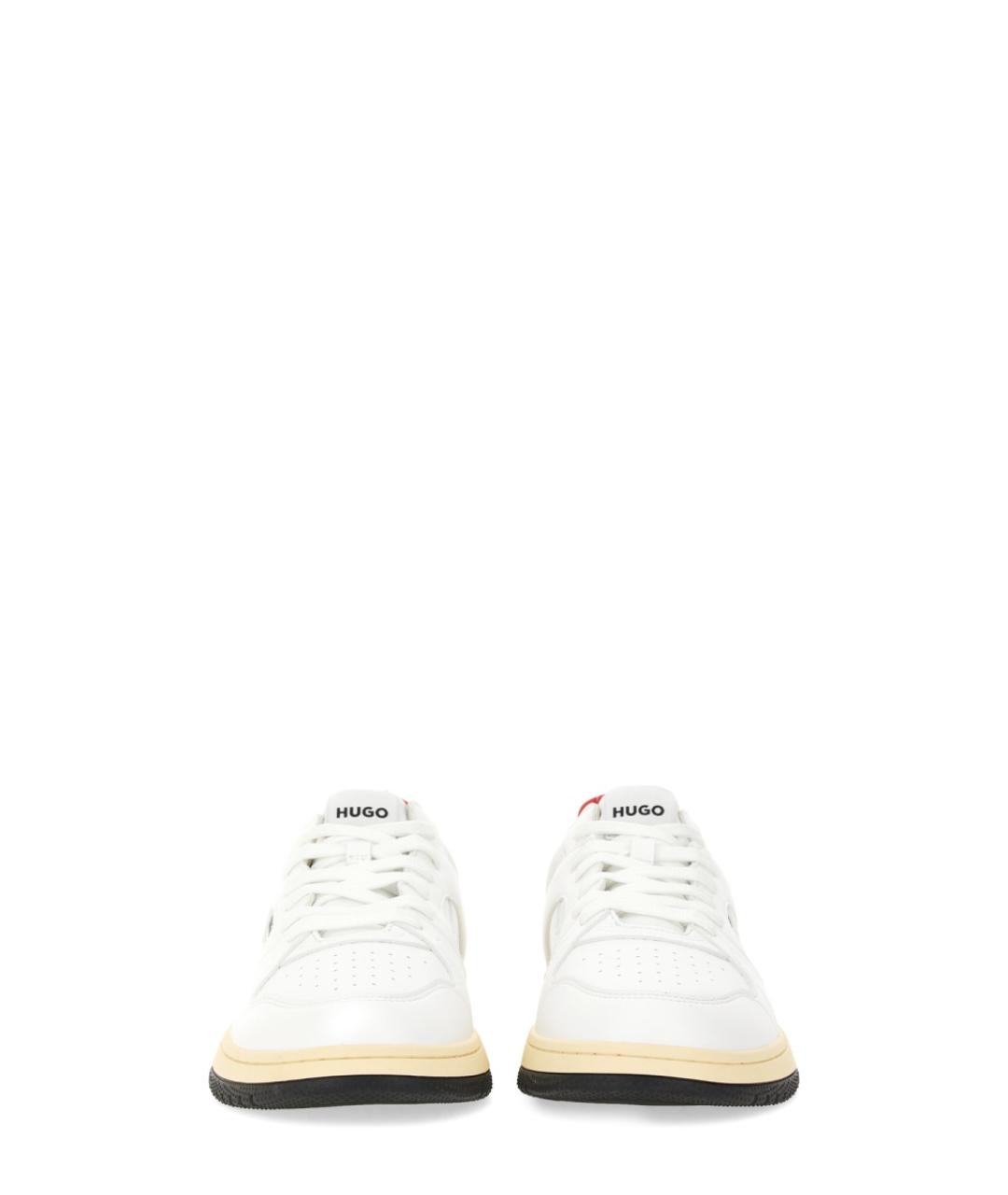 HUGO Белые кожаные низкие кроссовки / кеды, фото 5