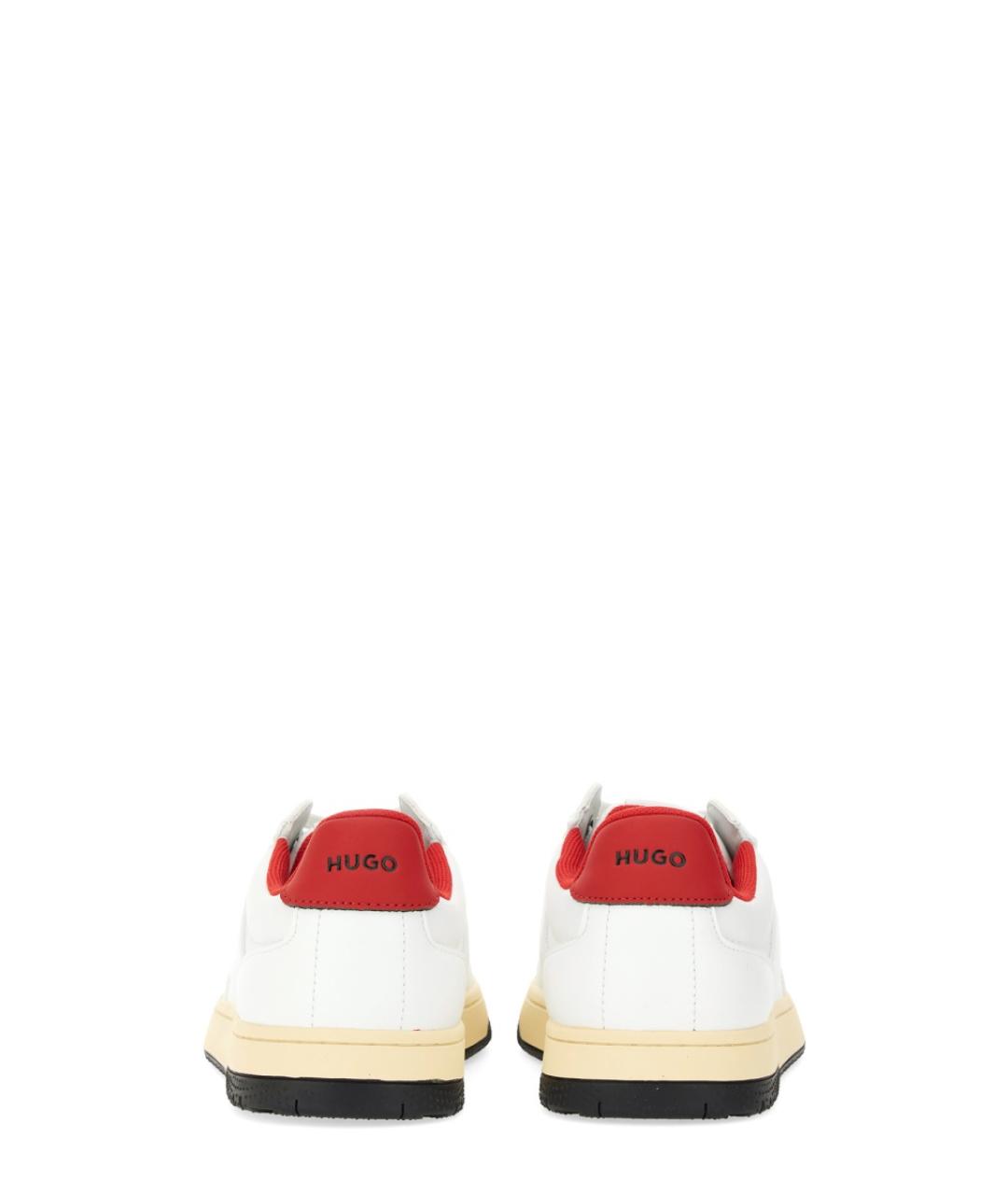 HUGO Белые кожаные низкие кроссовки / кеды, фото 4