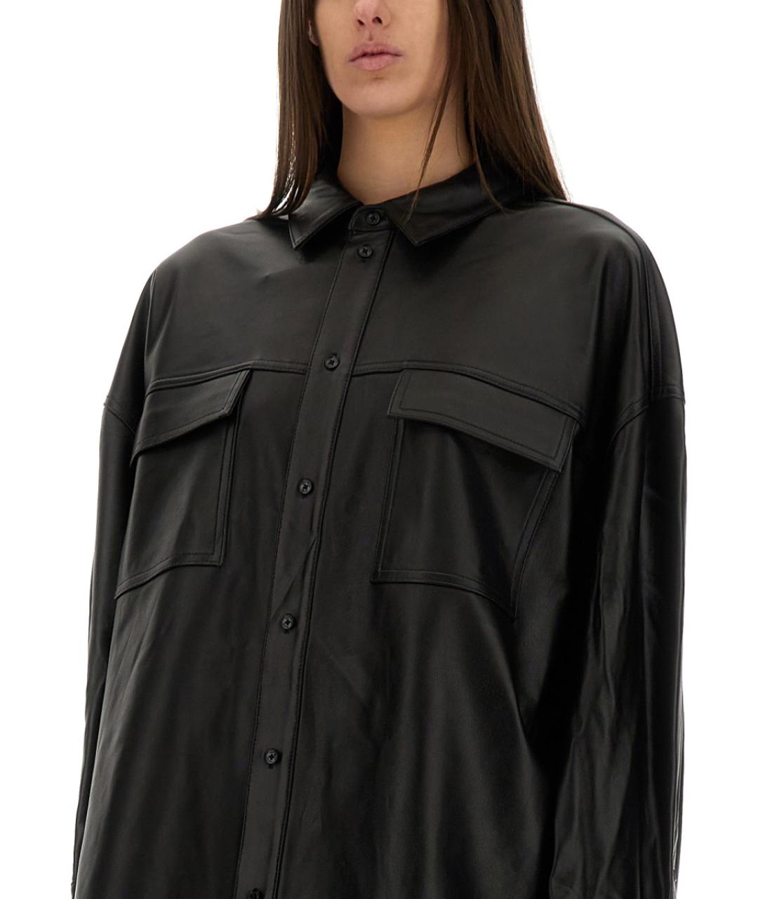 MICHAEL KORS Черная кожаная рубашка, фото 4