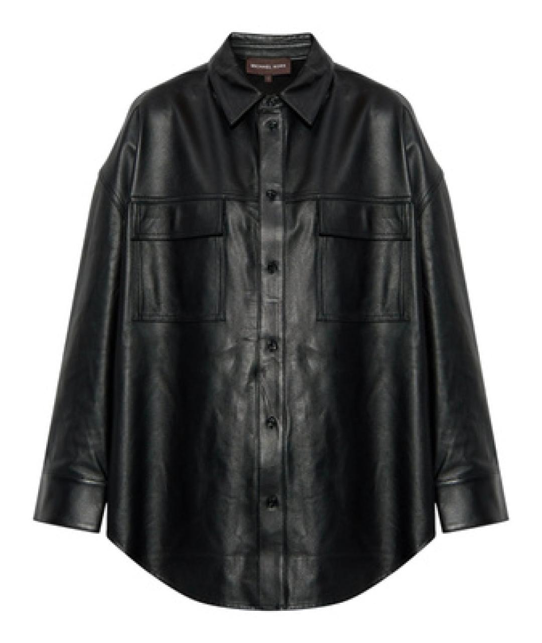 MICHAEL KORS Черная кожаная рубашка, фото 1