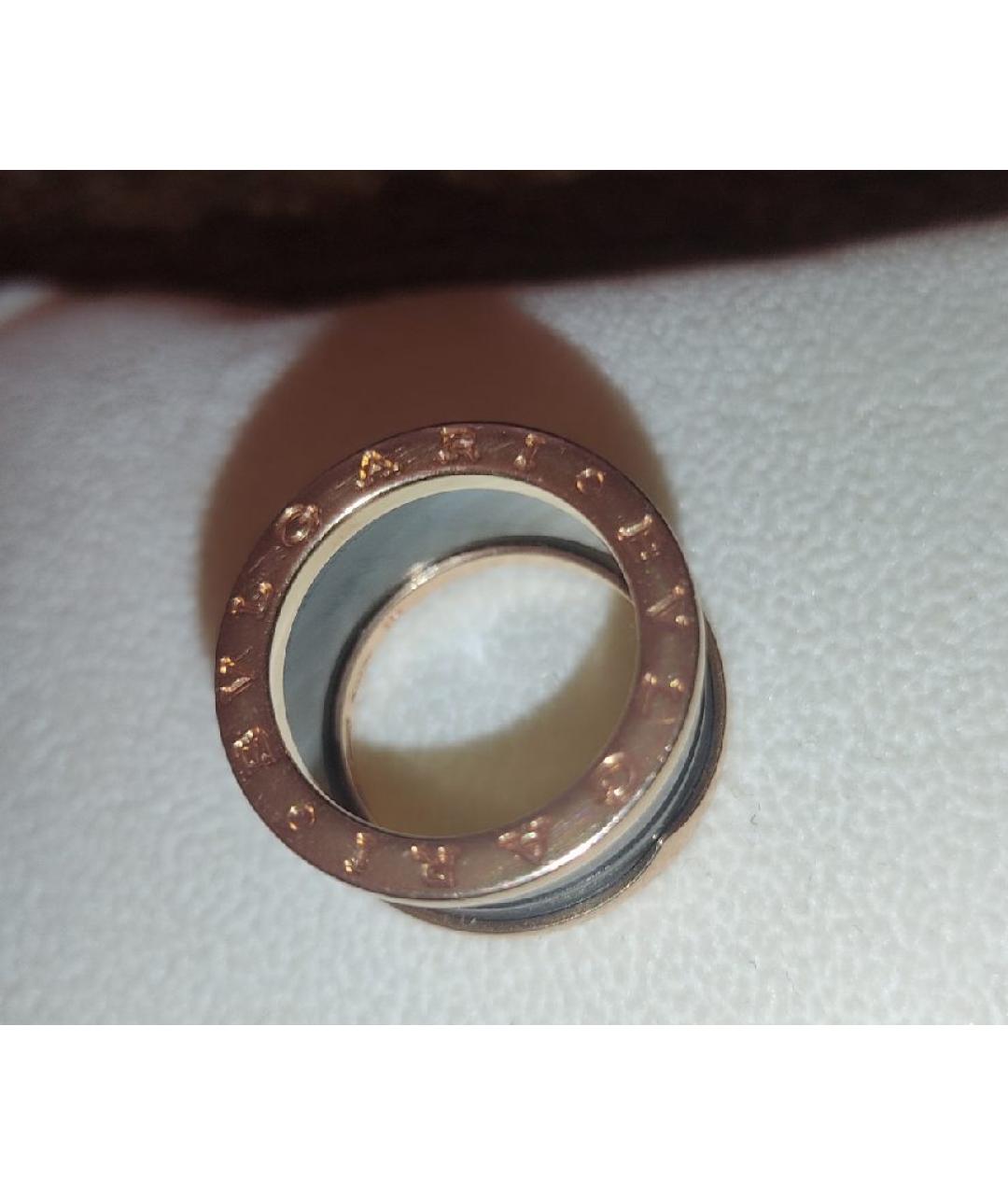 BVLGARI Черное кольцо из розового золота, фото 5