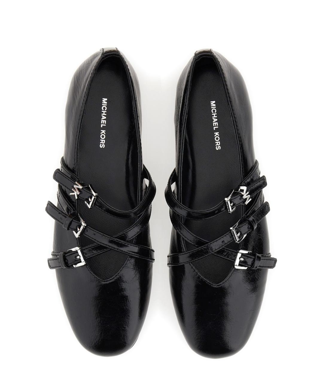 MICHAEL KORS Черные кожаные балетки, фото 5