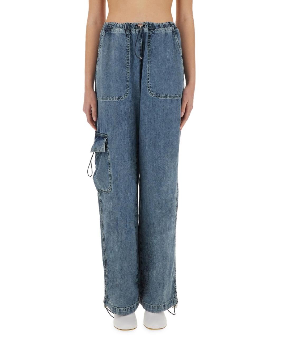 MOSCHINO JEANS Синие хлопковые прямые джинсы, фото 5