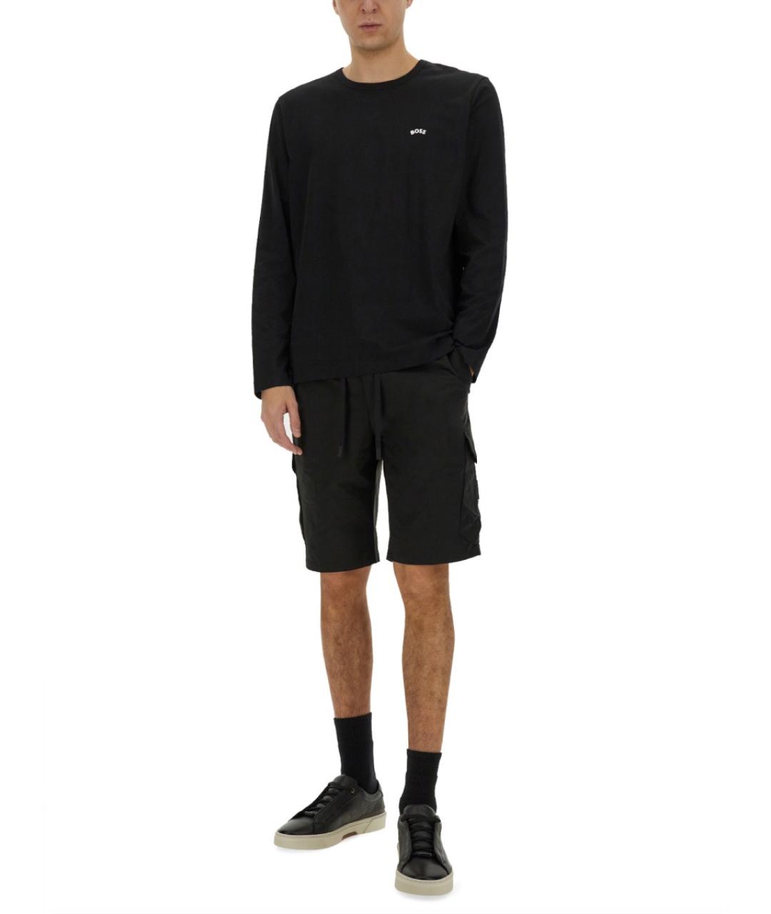 HUGO BOSS Черные атласные шорты, фото 2