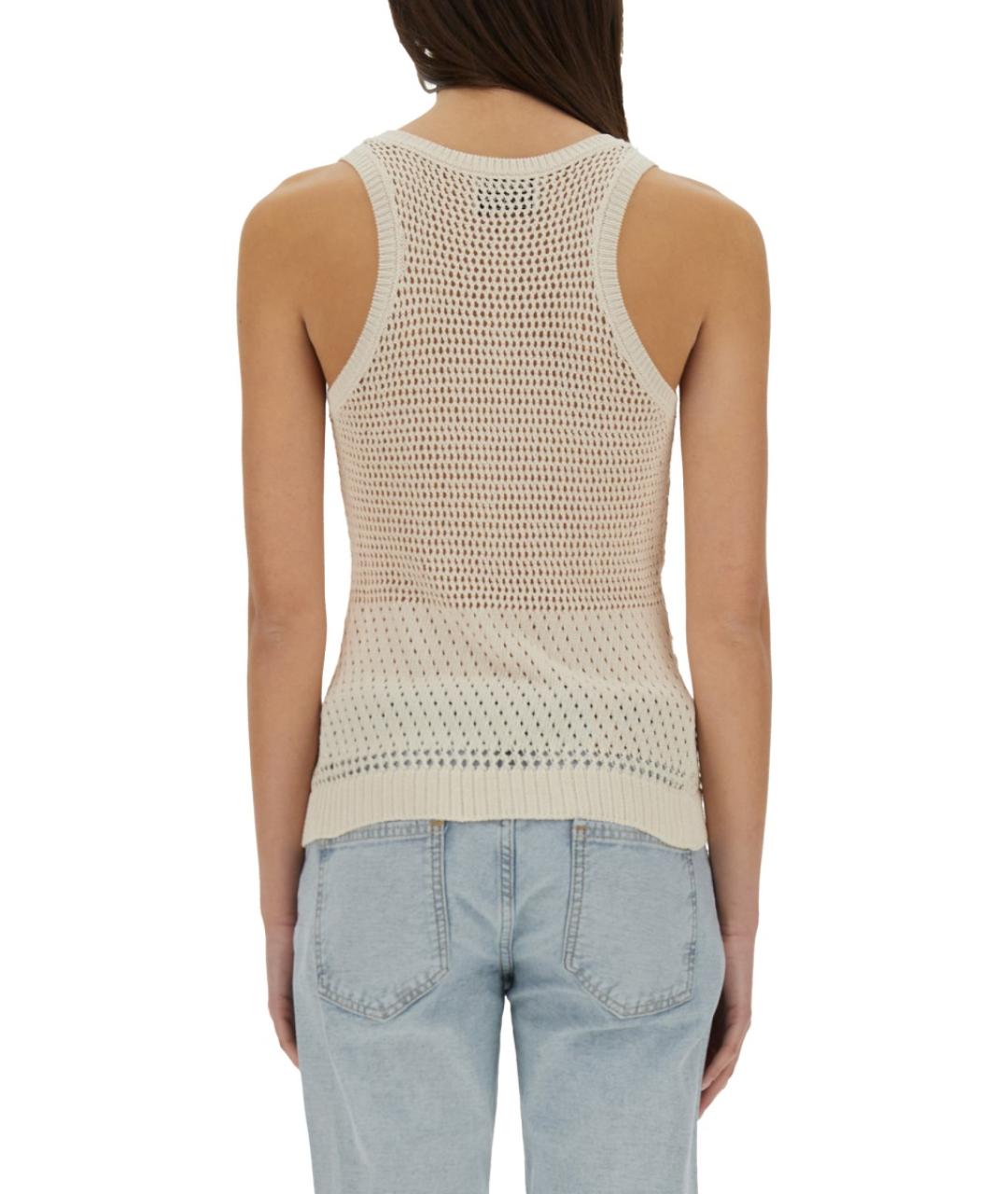 MOSCHINO JEANS Белая хлопковая майка, фото 3