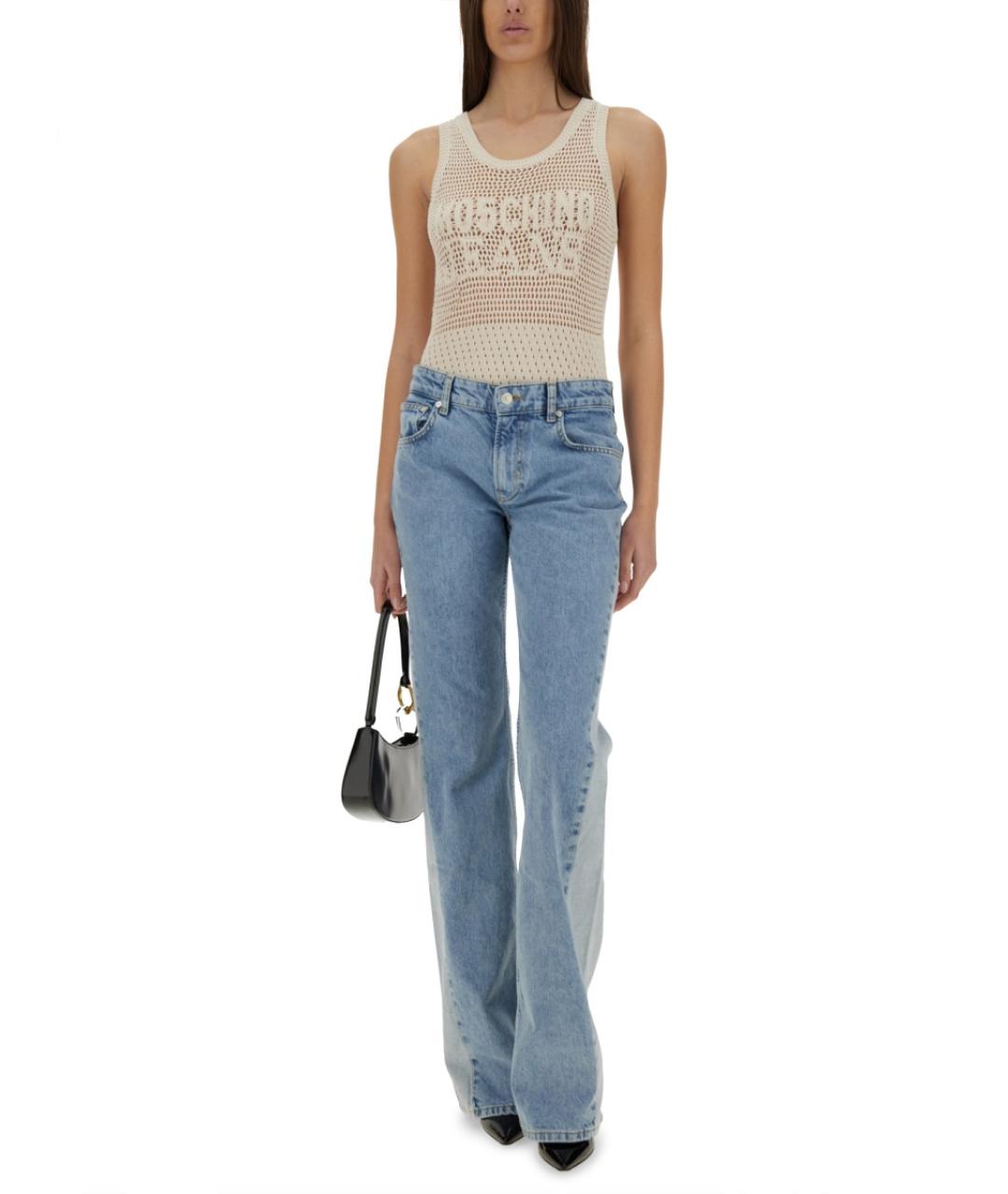 MOSCHINO JEANS Белая хлопковая майка, фото 2