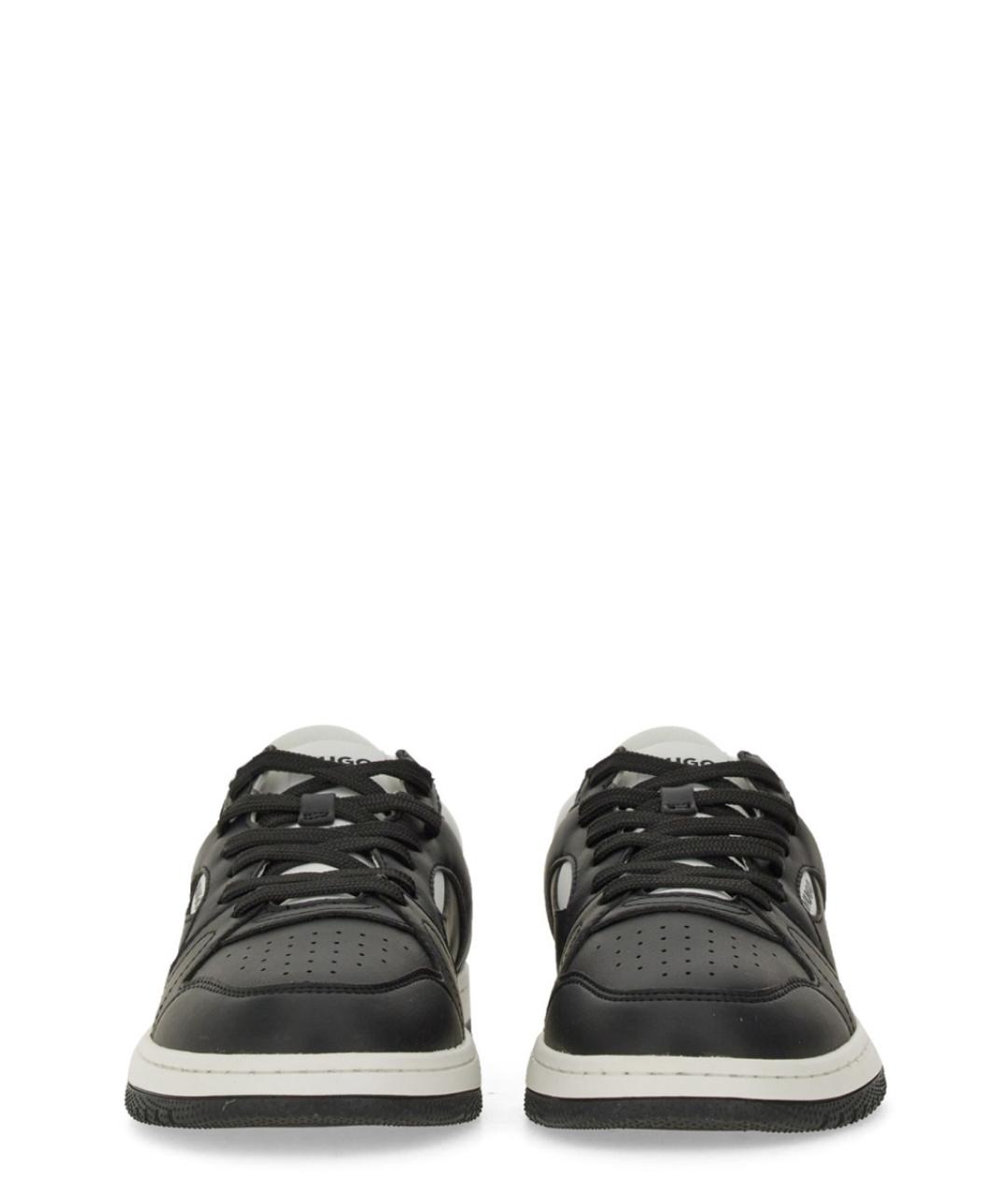 HUGO Черные кожаные низкие кроссовки / кеды, фото 4