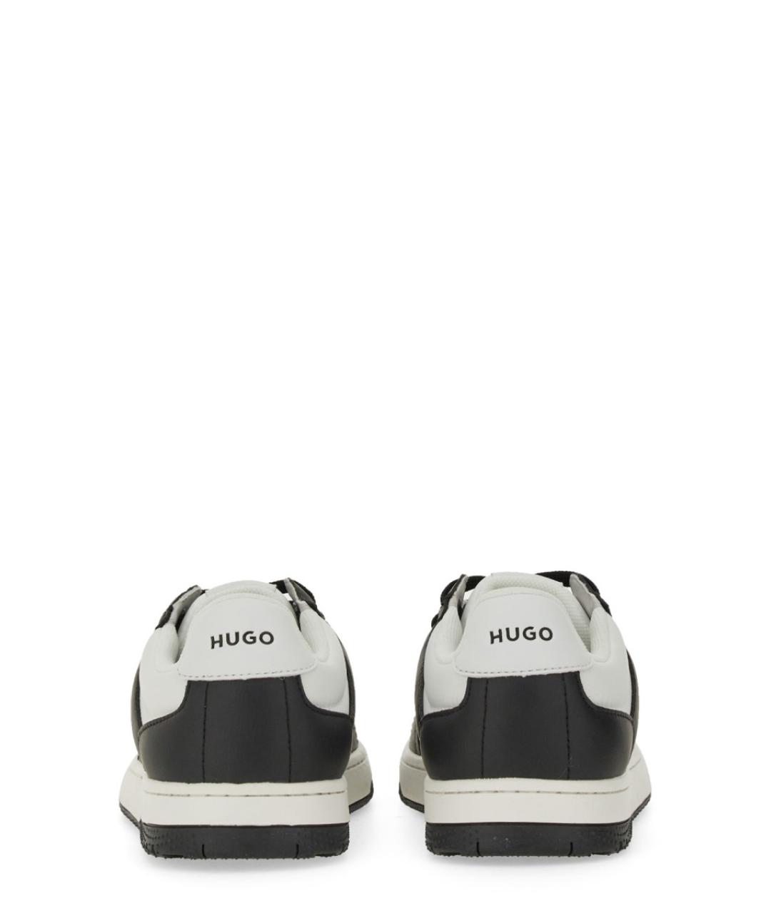 HUGO Черные кожаные низкие кроссовки / кеды, фото 3