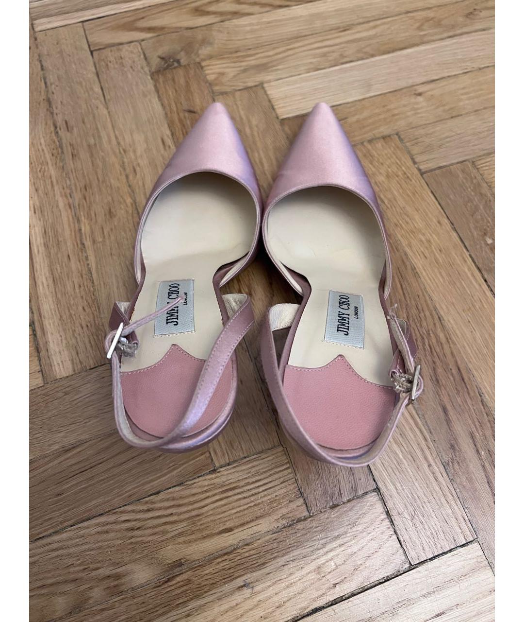 JIMMY CHOO Розовые текстильные туфли, фото 3