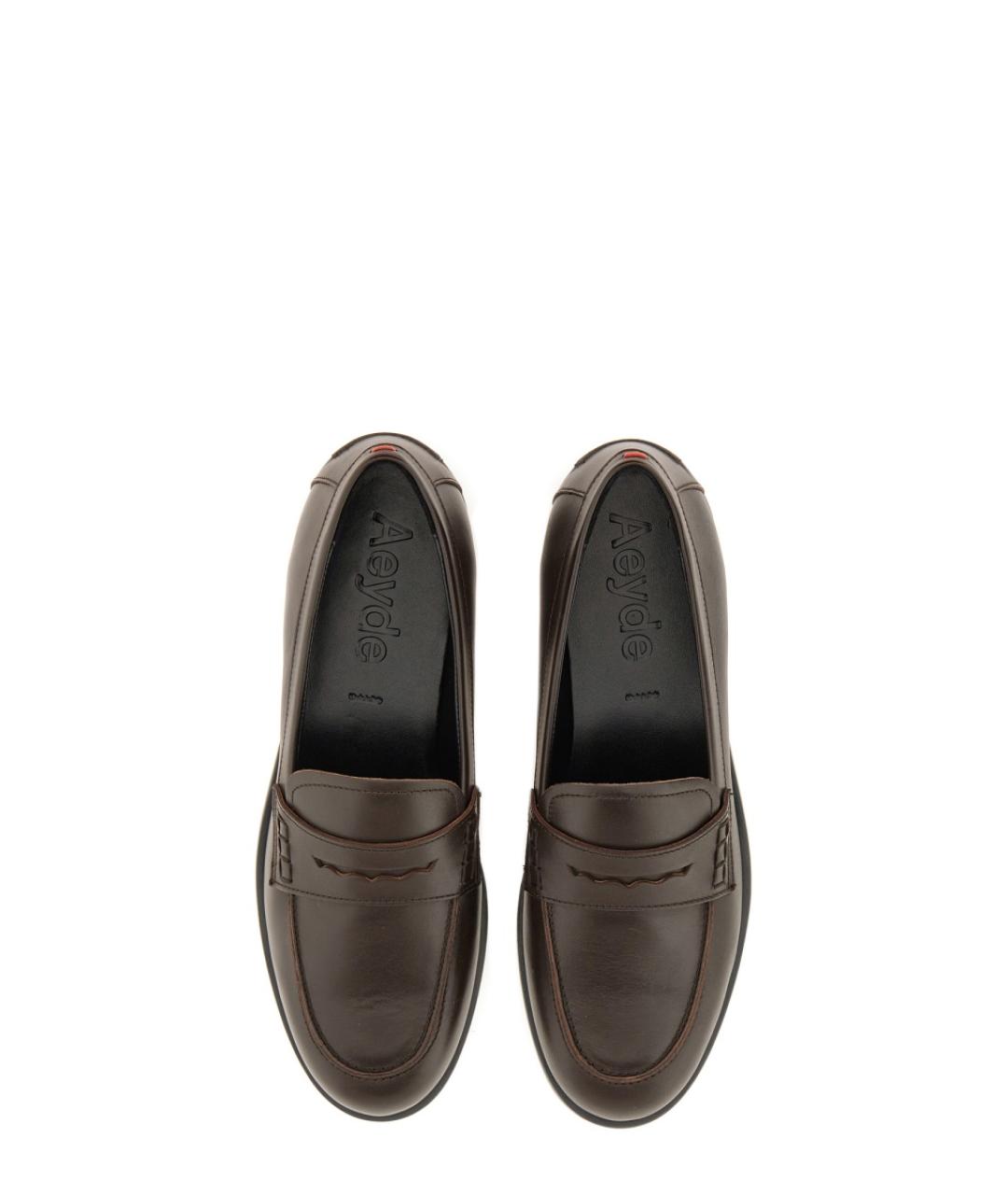 AEYDE Коричневые кожаные лоферы, фото 5