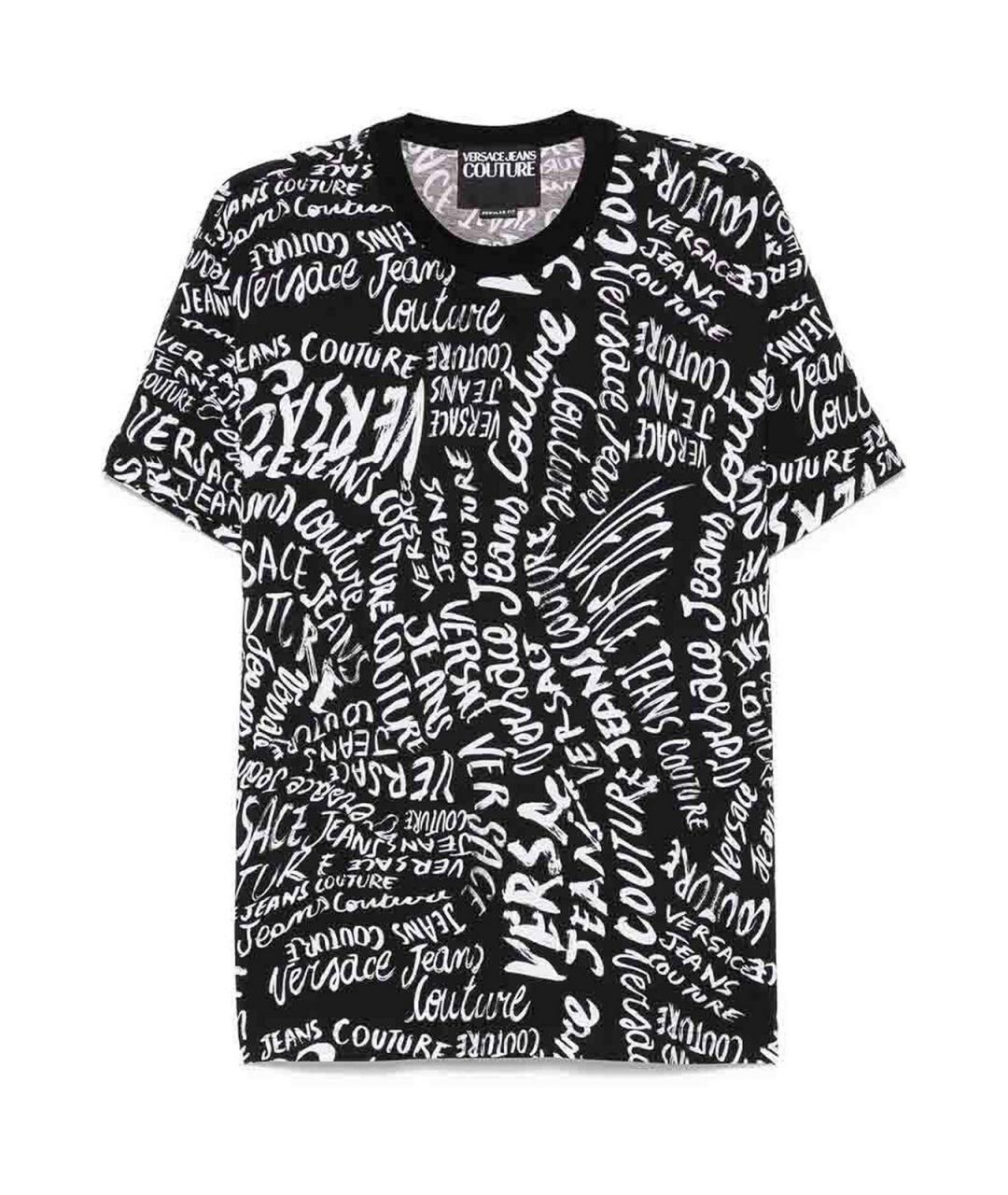 VERSACE JEANS COUTURE Черная хлопковая футболка, фото 1