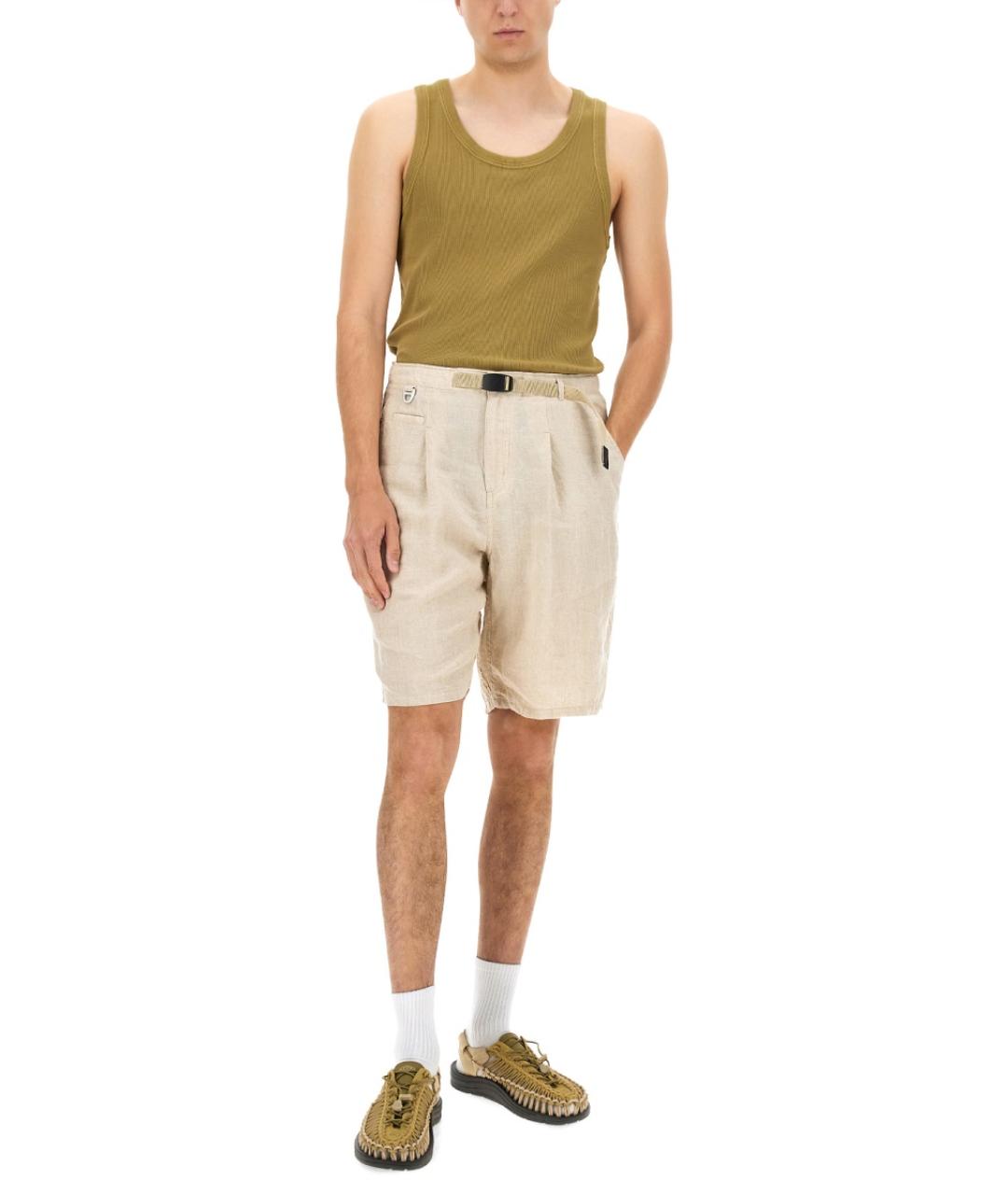 UNDERCOVER Бежевые льняные шорты, фото 3