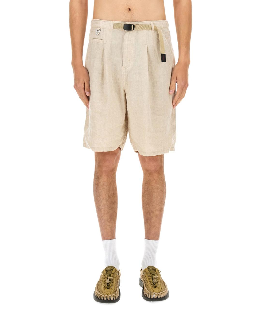 UNDERCOVER Бежевые льняные шорты, фото 2