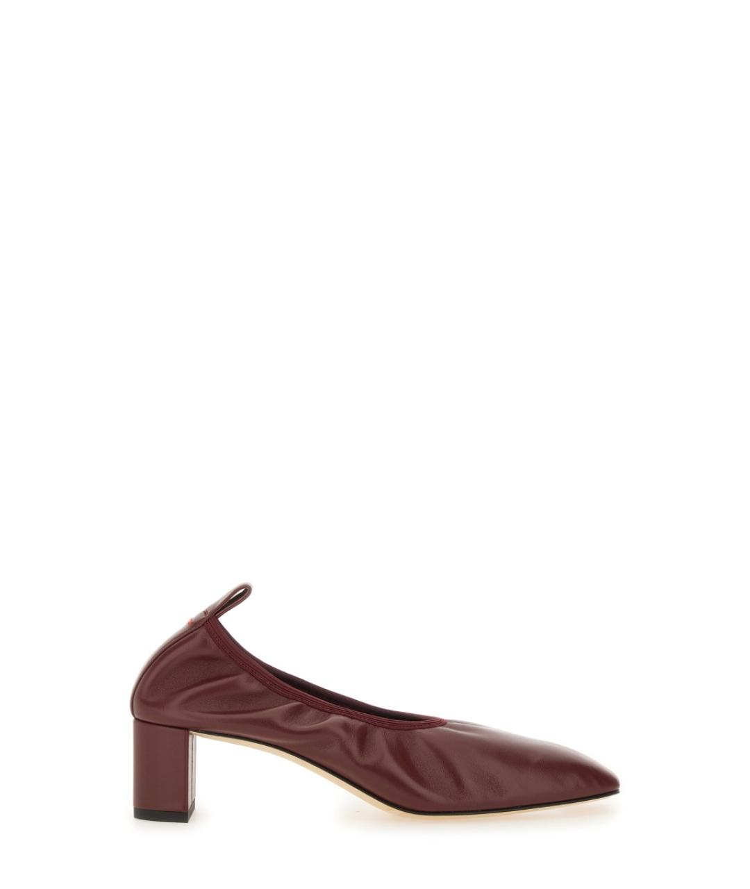 AEYDE Бордовые кожаные лодочки на низком каблуке, фото 1