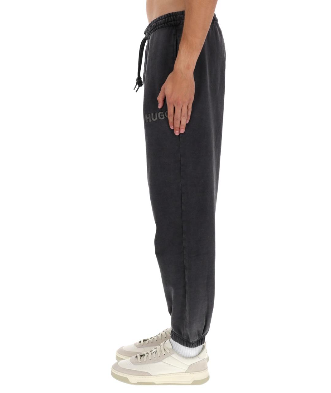 HUGO Серые хлопковые повседневные брюки, фото 3