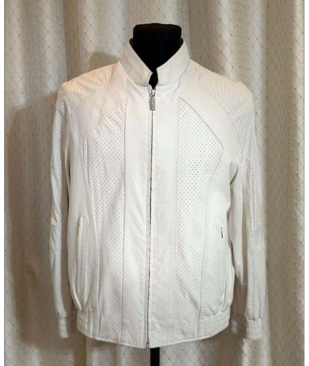 ZILLI Белая кожаная куртка, фото 8