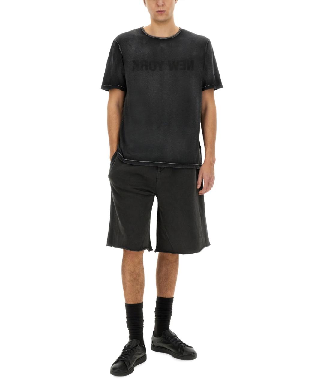 HELMUT LANG Черные хлопковые шорты, фото 3