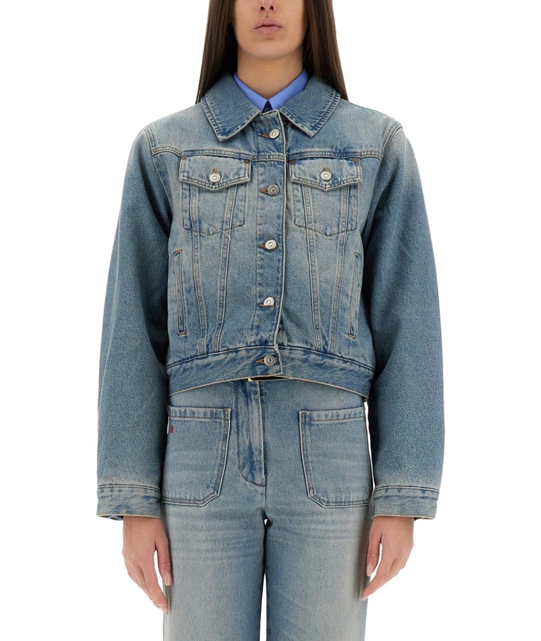 VICTORIA BECKHAM Синяя хлопковая куртка, фото 2