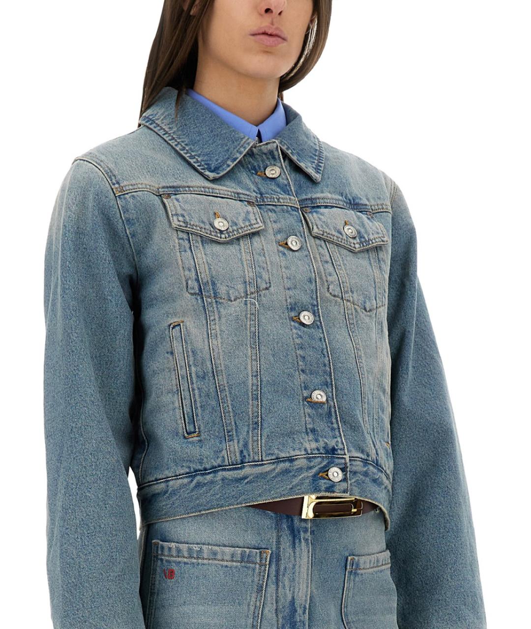 VICTORIA BECKHAM Синяя хлопковая куртка, фото 5