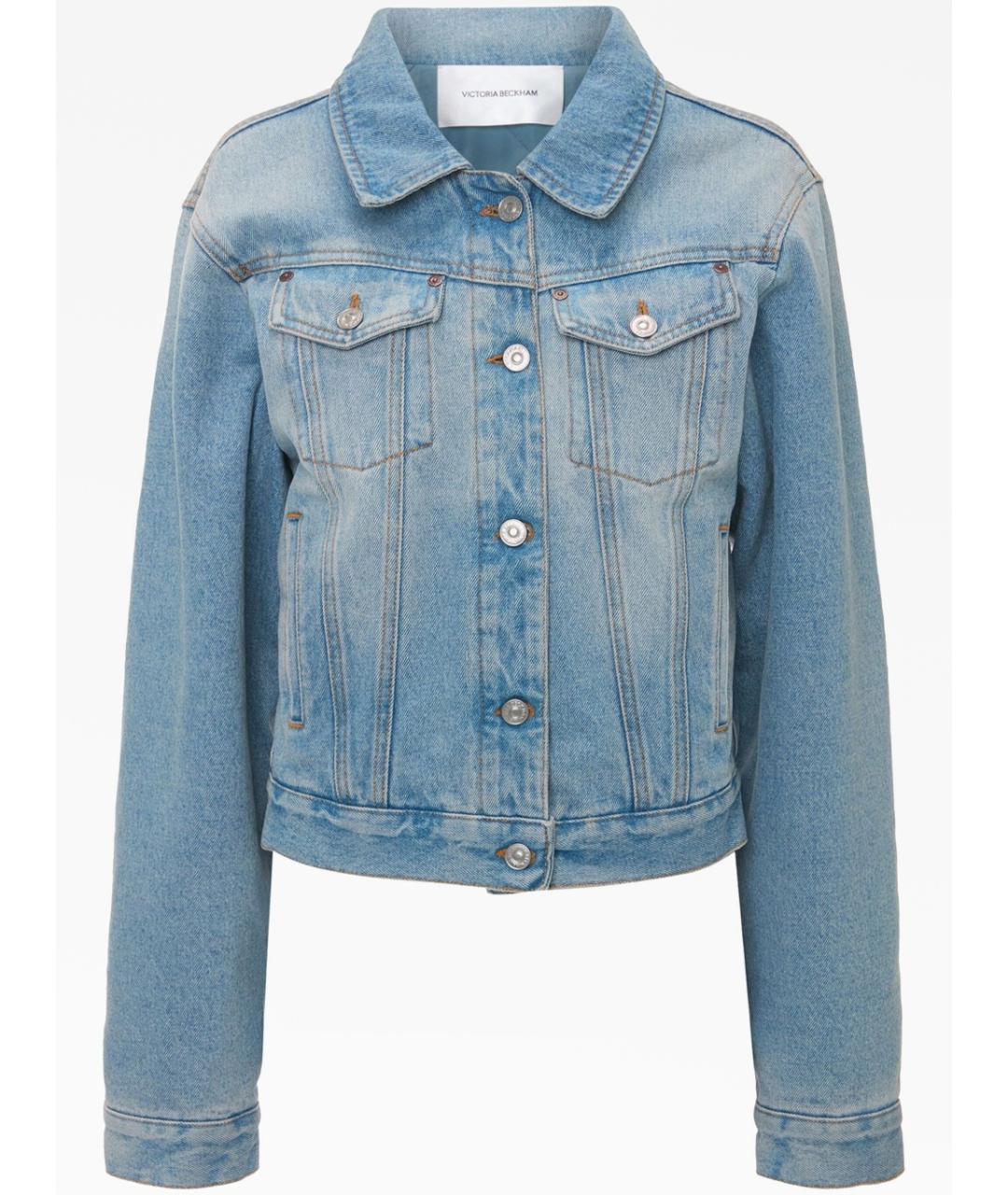 VICTORIA BECKHAM Синяя хлопковая куртка, фото 6