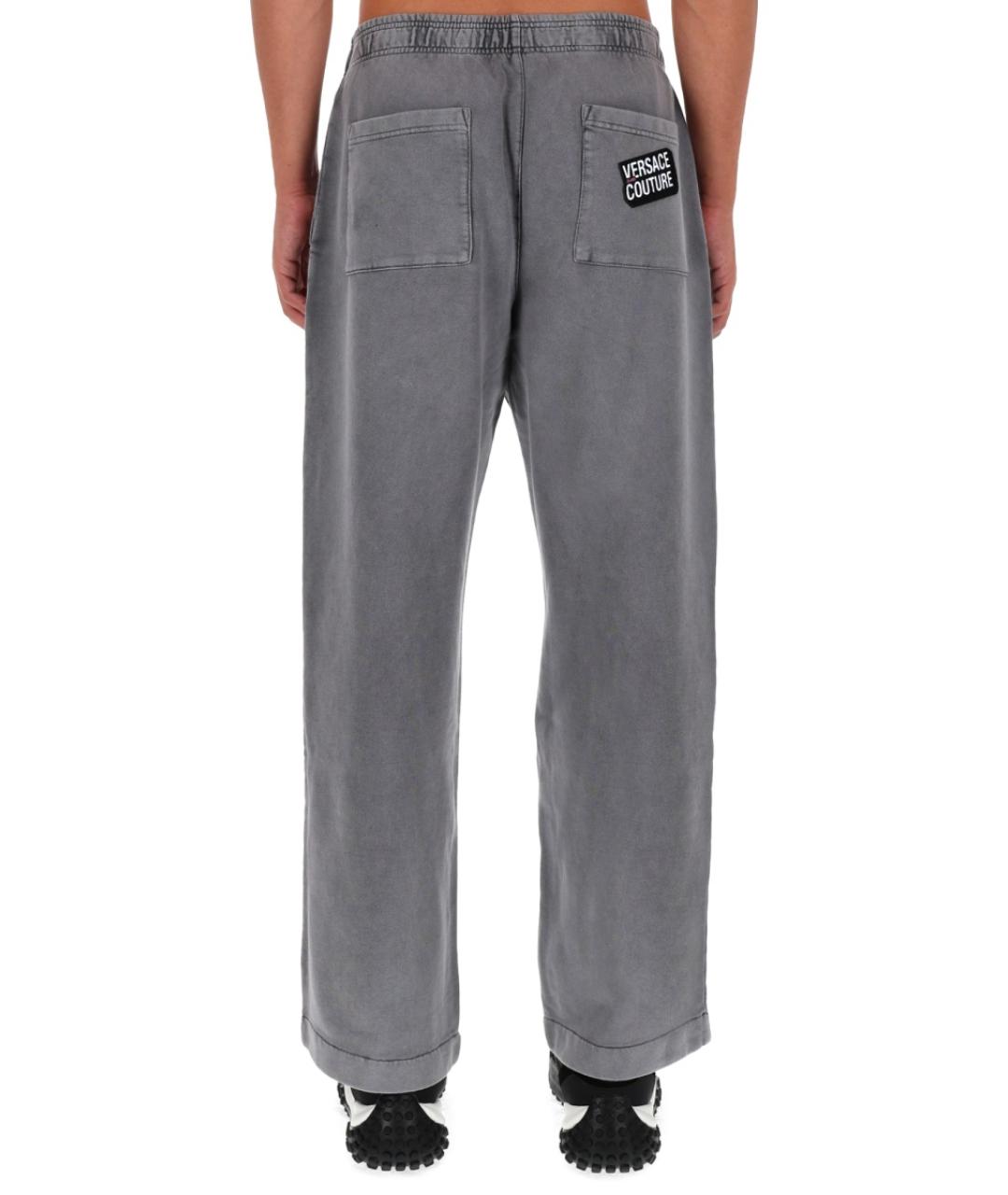 VERSACE JEANS COUTURE Серые хлопковые повседневные брюки, фото 4