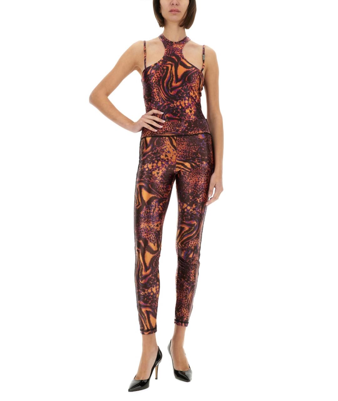 VERSACE JEANS COUTURE Мульти полиамидовые леггинсы и велосипедки, фото 3