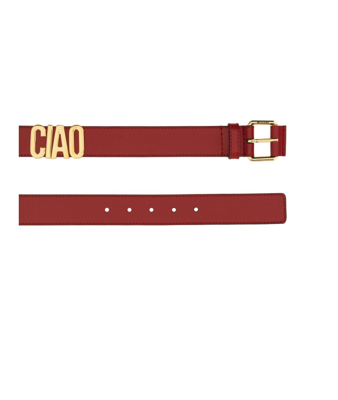 MOSCHINO Красный кожаный ремень, фото 2