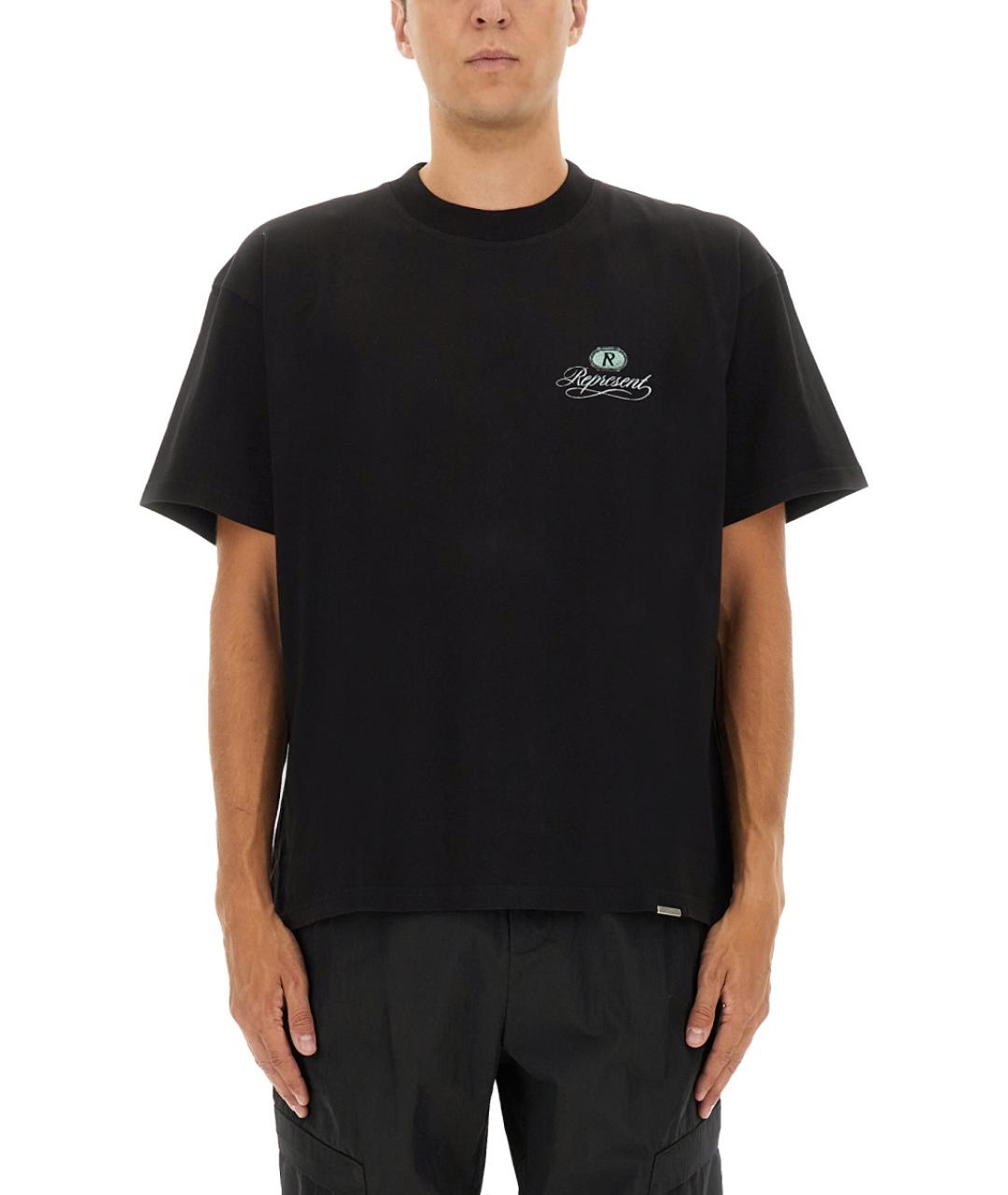 REPRESENT Черная хлопковая футболка, фото 5