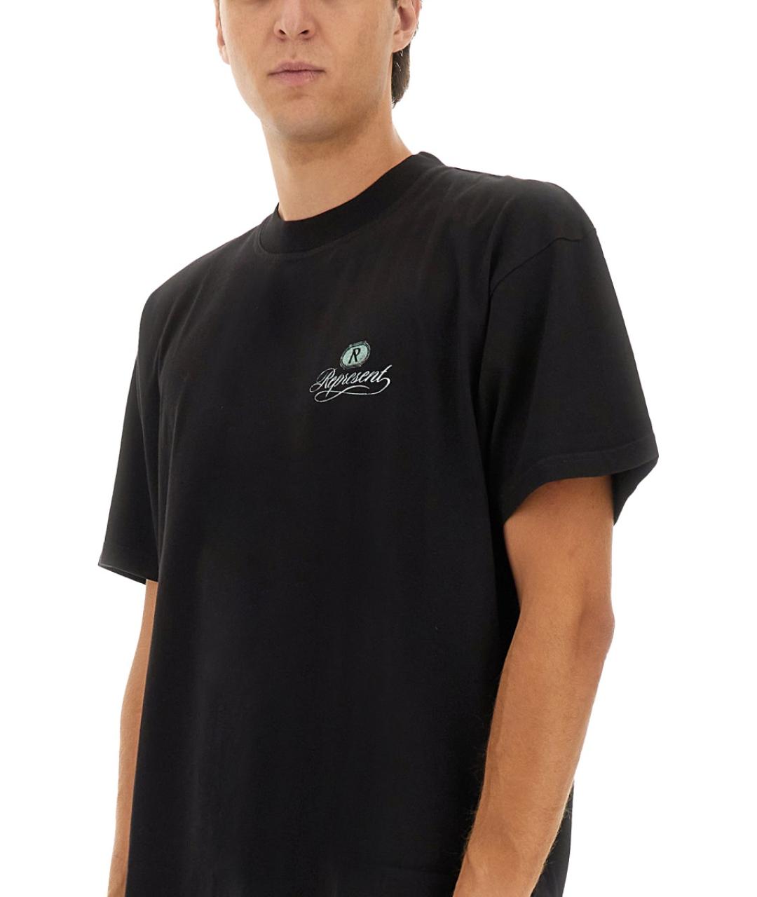 REPRESENT Черная хлопковая футболка, фото 4