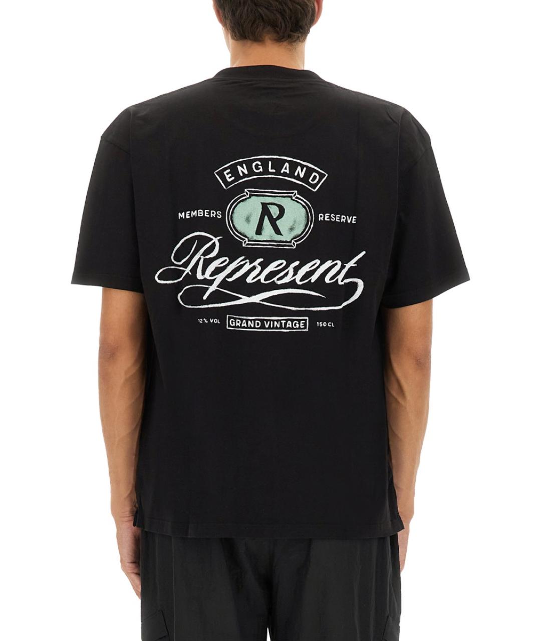 REPRESENT Черная хлопковая футболка, фото 3