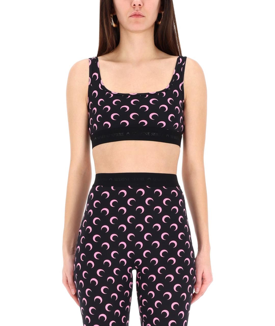 MARINE SERRE Черная полиамидовая майка, фото 4