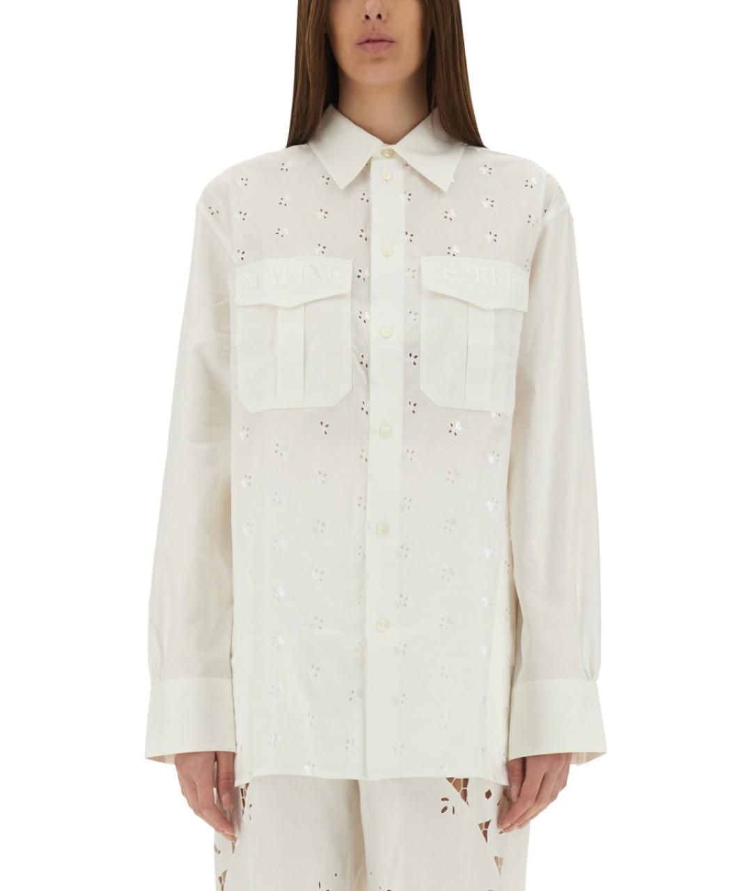 MARINE SERRE Белая хлопковая рубашка, фото 5