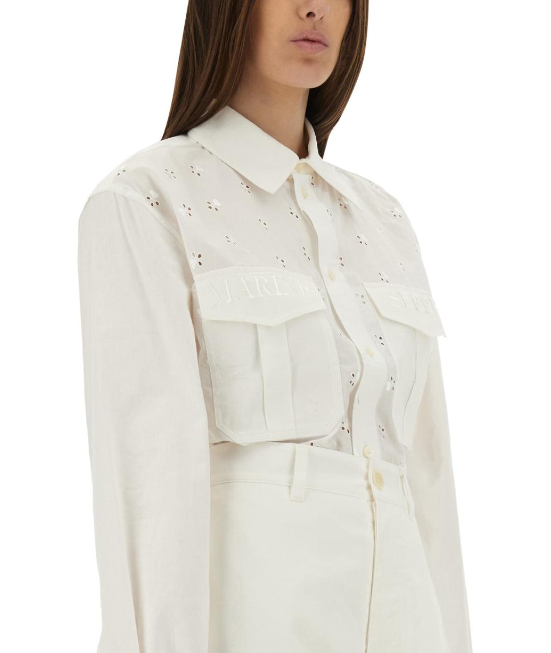 MARINE SERRE Белая хлопковая рубашка, фото 4