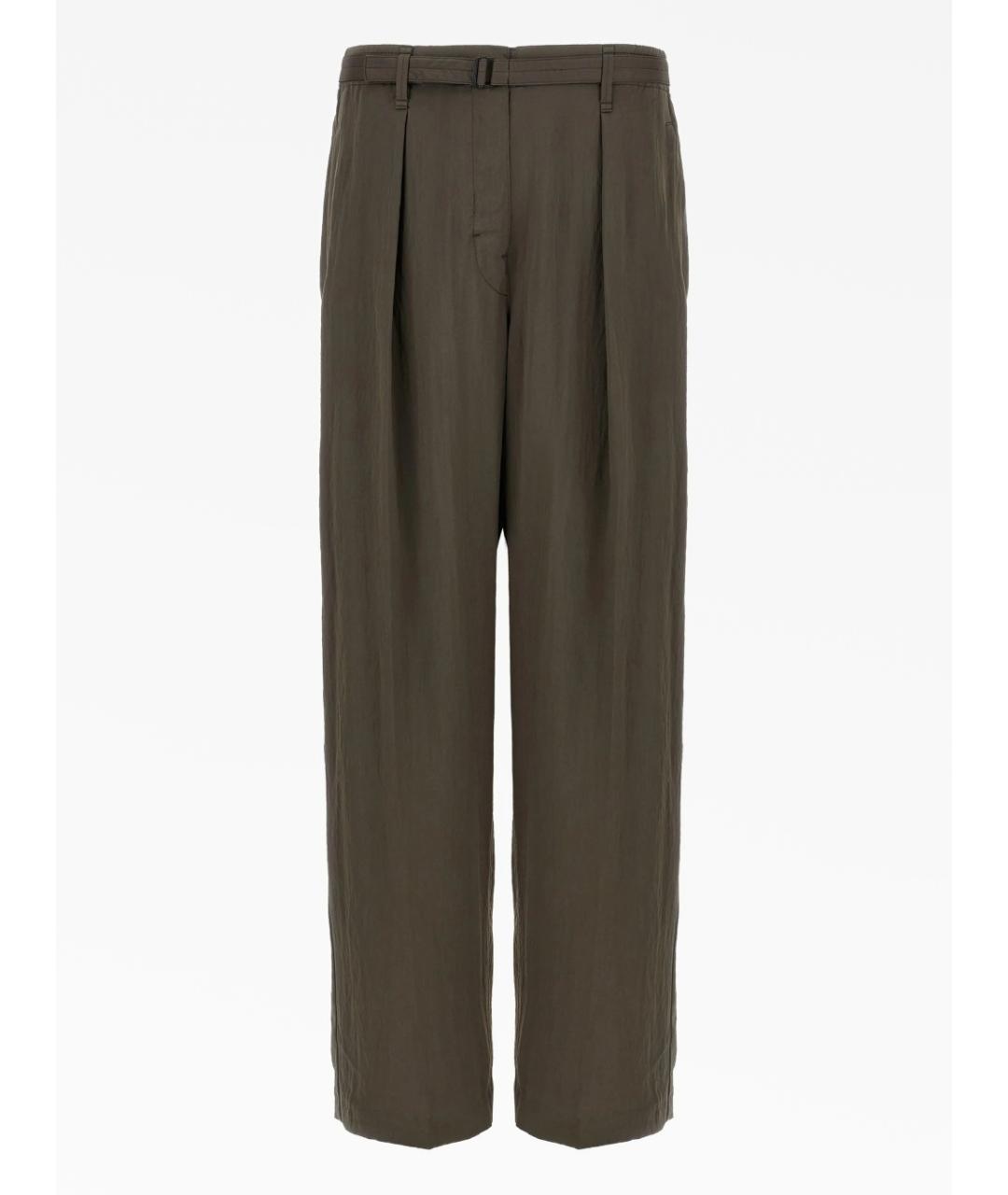 LEMAIRE Хаки вискозные повседневные брюки, фото 6