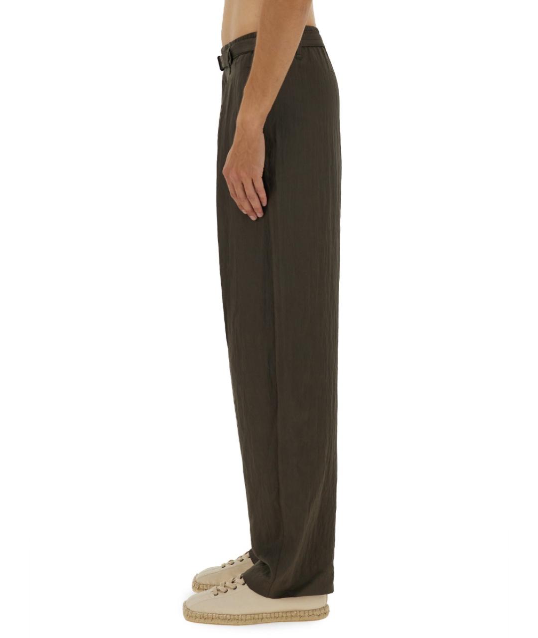 LEMAIRE Хаки вискозные повседневные брюки, фото 4