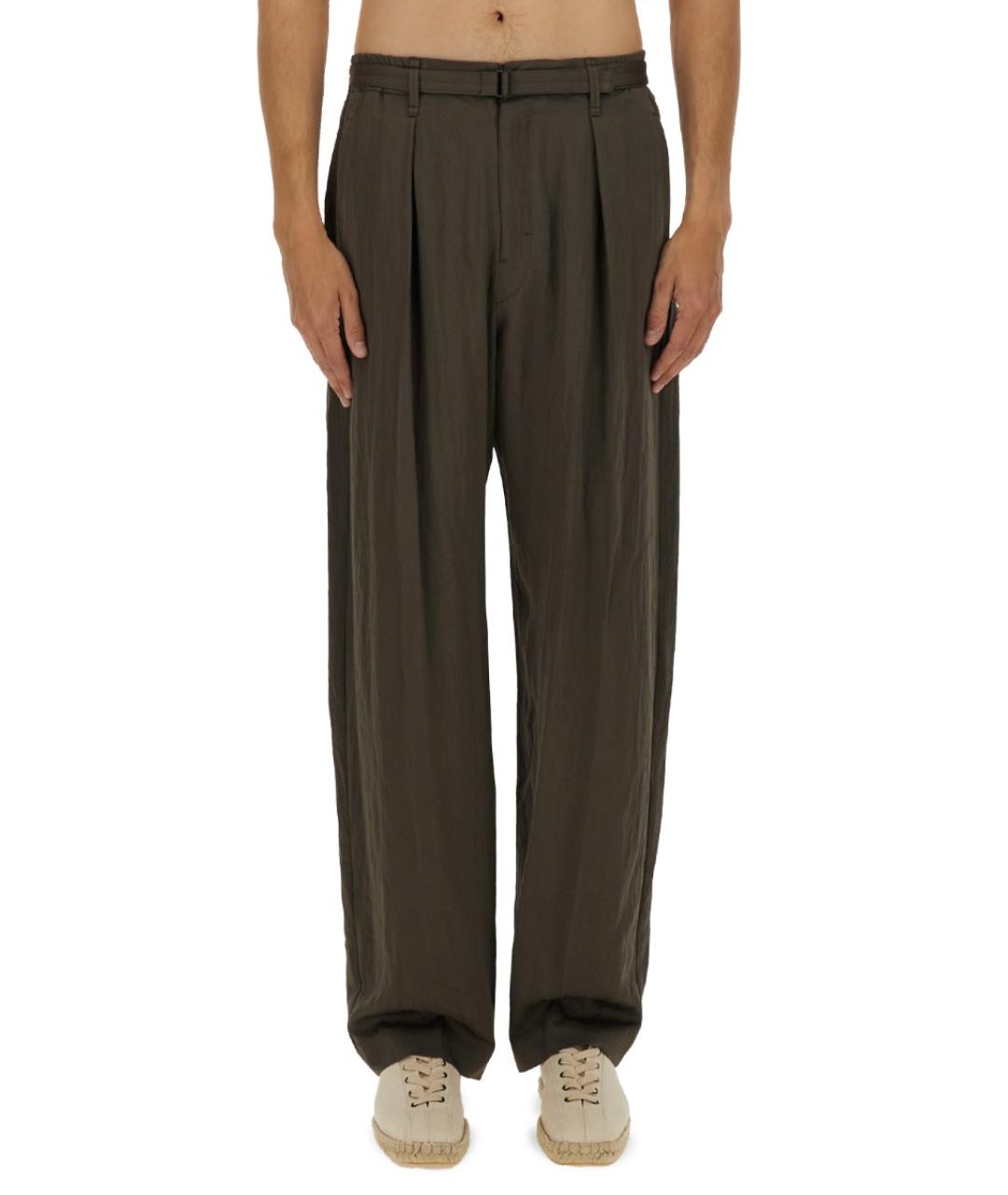 LEMAIRE Хаки вискозные повседневные брюки, фото 2