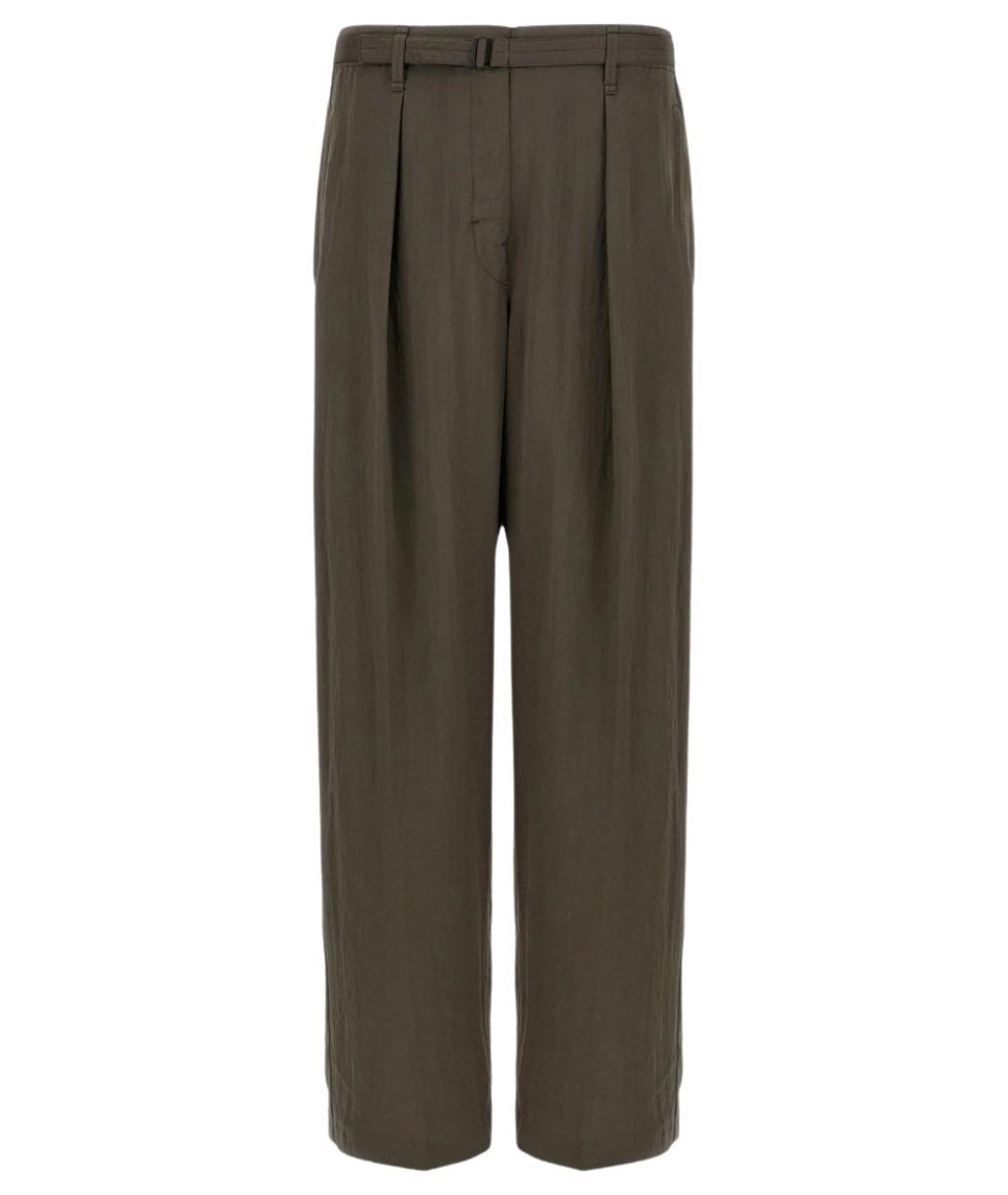 LEMAIRE Хаки вискозные повседневные брюки, фото 1