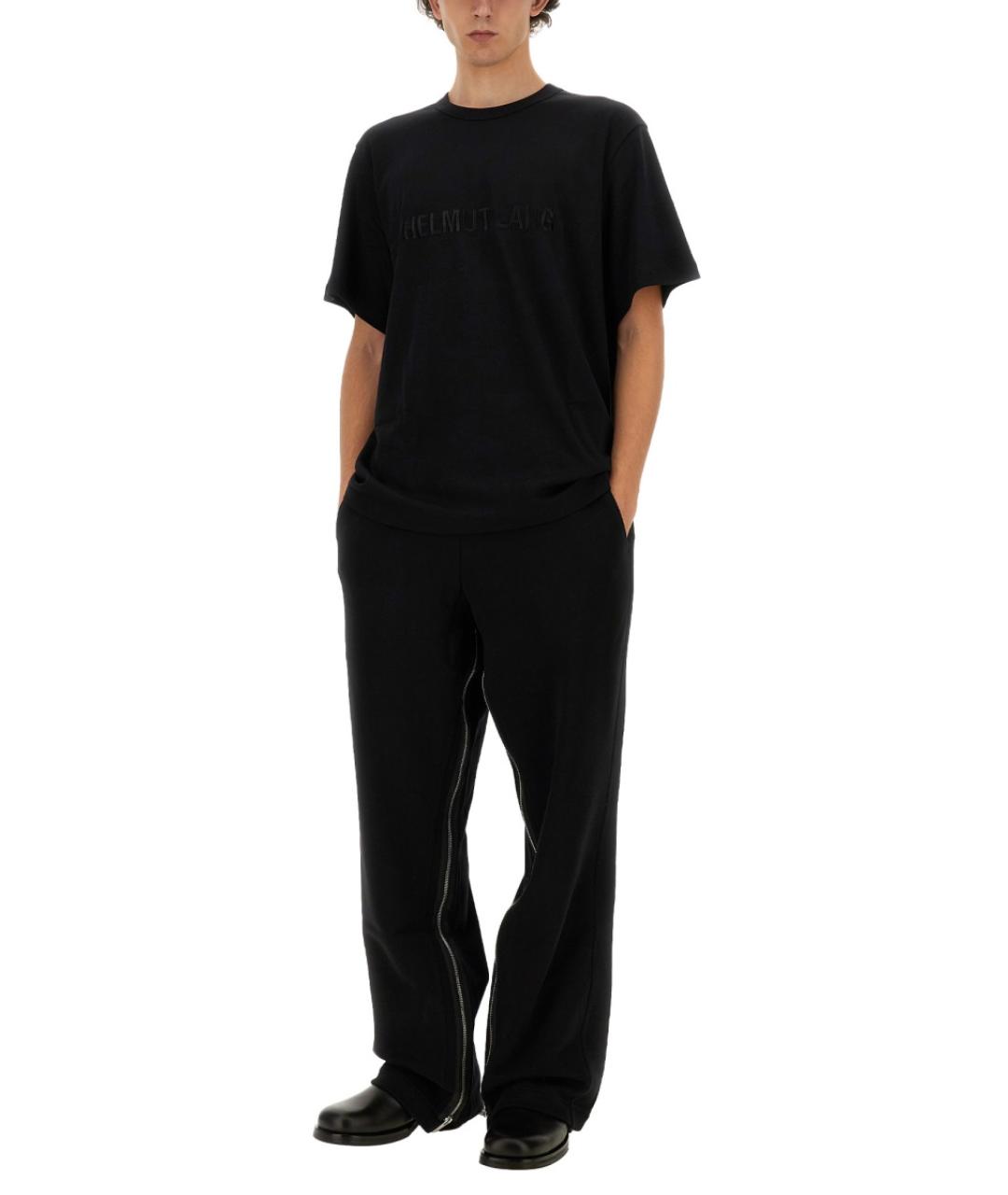 HELMUT LANG Черная хлопковая футболка, фото 2